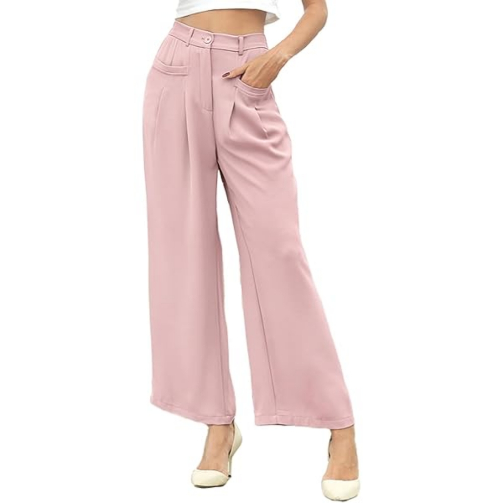 NWT GENHOO WIDE LEG PINK PANTS